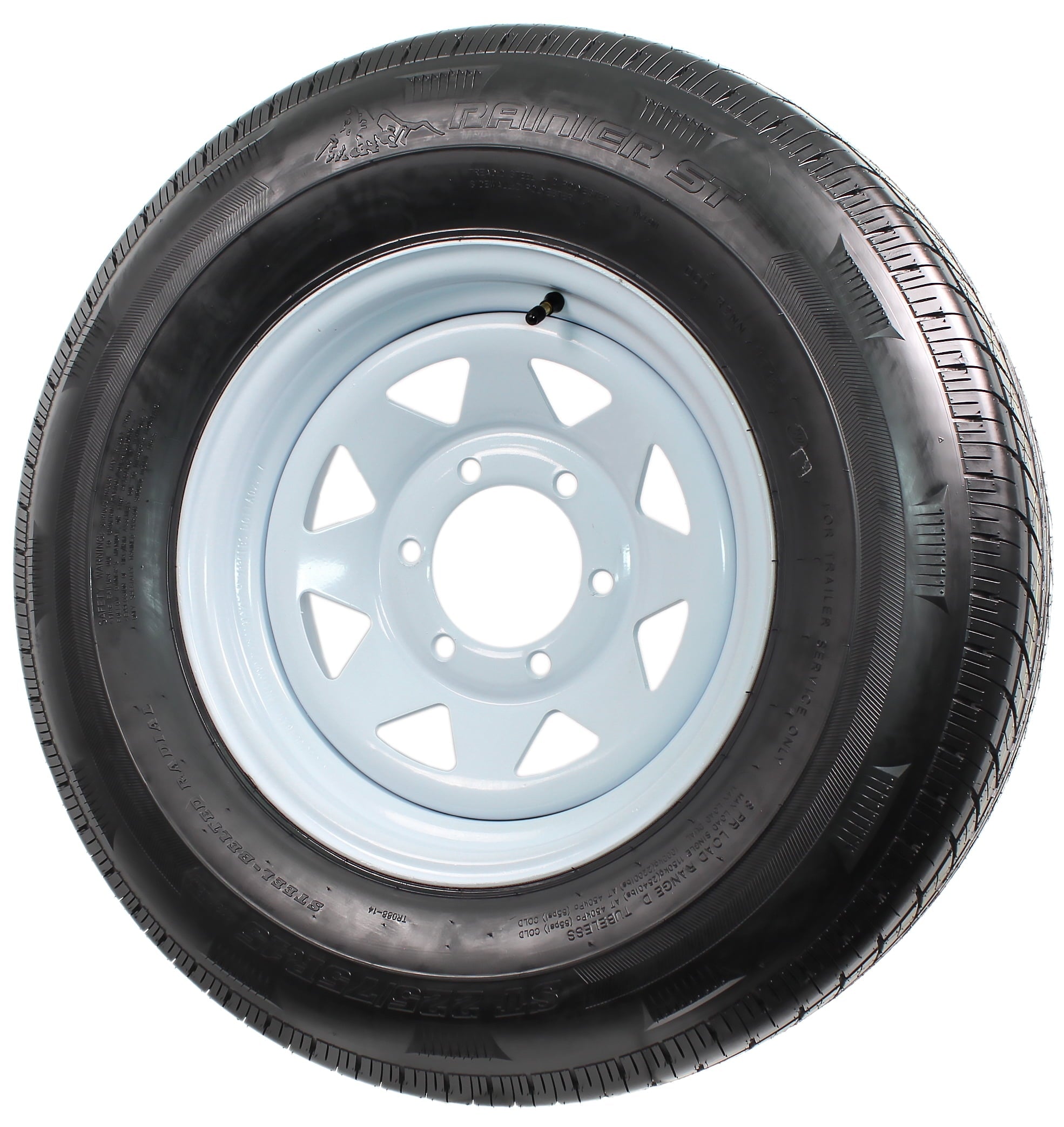 2-Pack Radial Trailer Tire On Rim ST225/75R15 15 in. LRD 6 Lug White Spoke Wheel