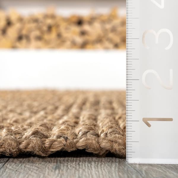Ashli Solid Jute Natural 8 ft. x 10 ft. Area Rug