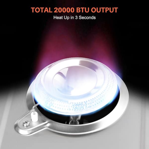 Camplux Gas Camping Stove Auto-Ignition Propane Stove 2 Burner Propane Stove with Propane Regulator