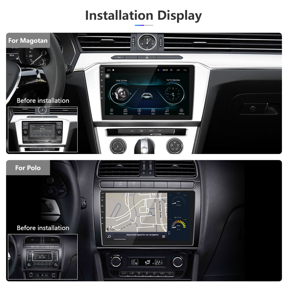 Podofo Android 12 Double 2 Din Car Stereo Radio 10.1'' HD Touch Screen 1080P 10 inch Car Multimedia Player Head Unit Bluetooth WIFI GPS USB FM Receiver Mirror Link, with Rearview Camera