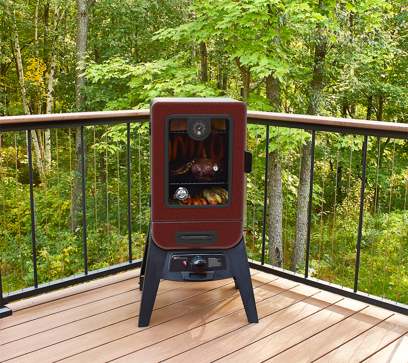 Pit Boss 2-Series Propane Vertical Smoker, Red Hammertone – PBV2G1