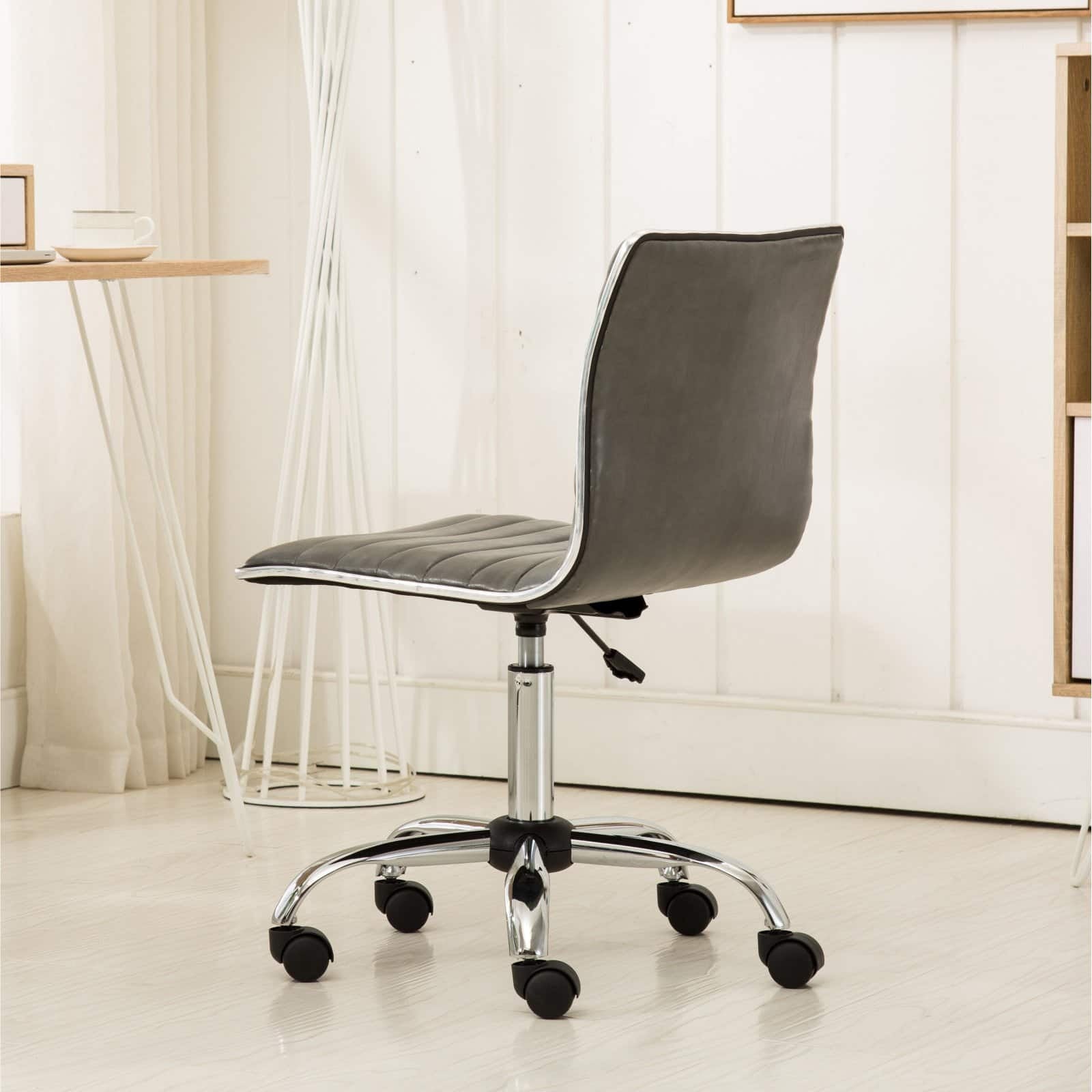 Roundhill Furniture Fremo Chromel Adjustable Air Lift Office Chair, Gray