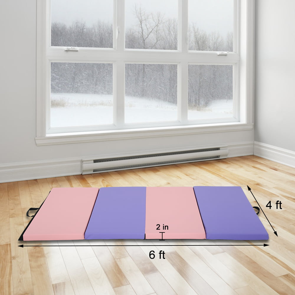 Dkelincs Folding Gymnastics Mats with Handle 6'x4'x2