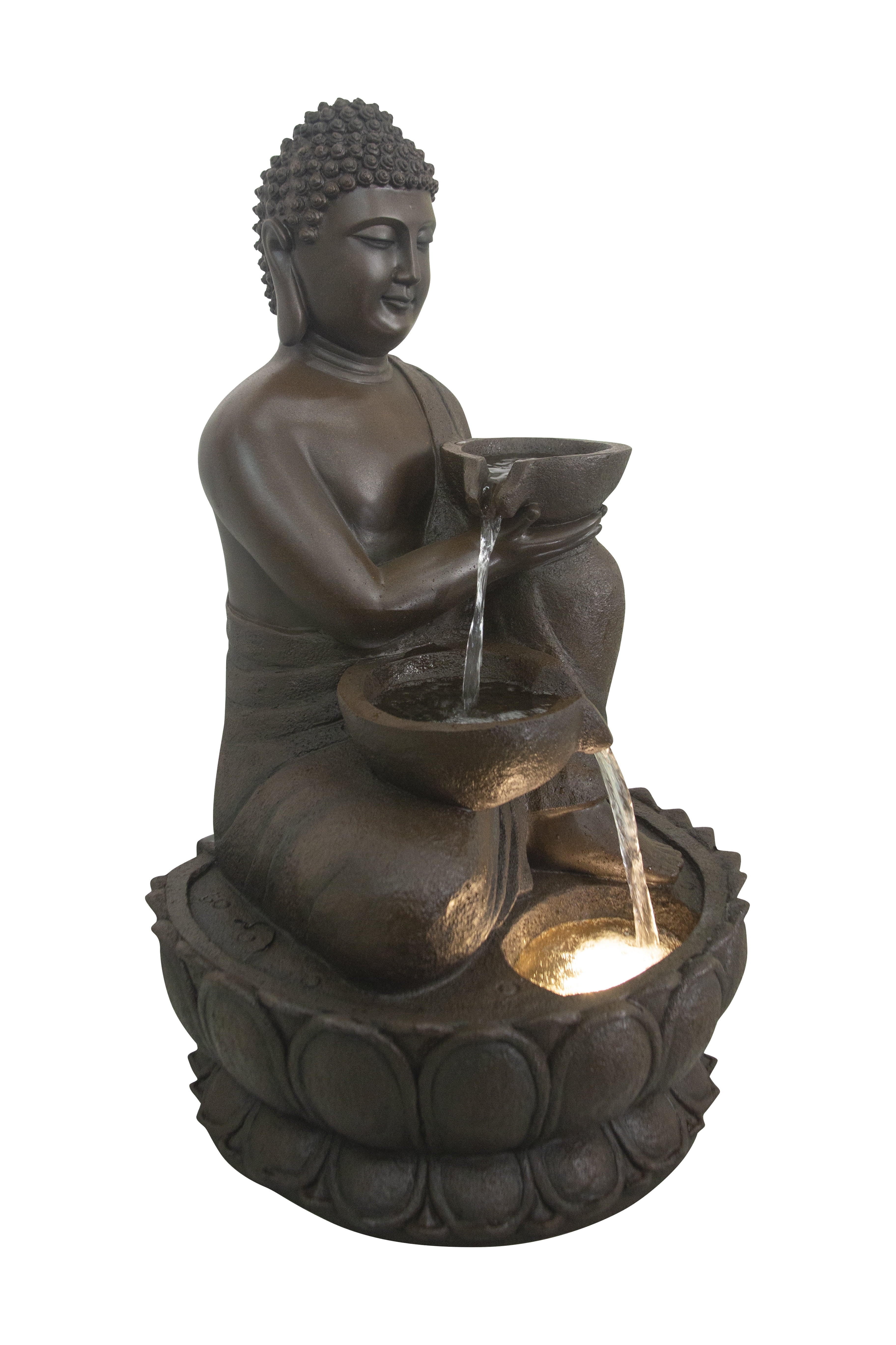 Large Buddha Fountain with Warm White LED
