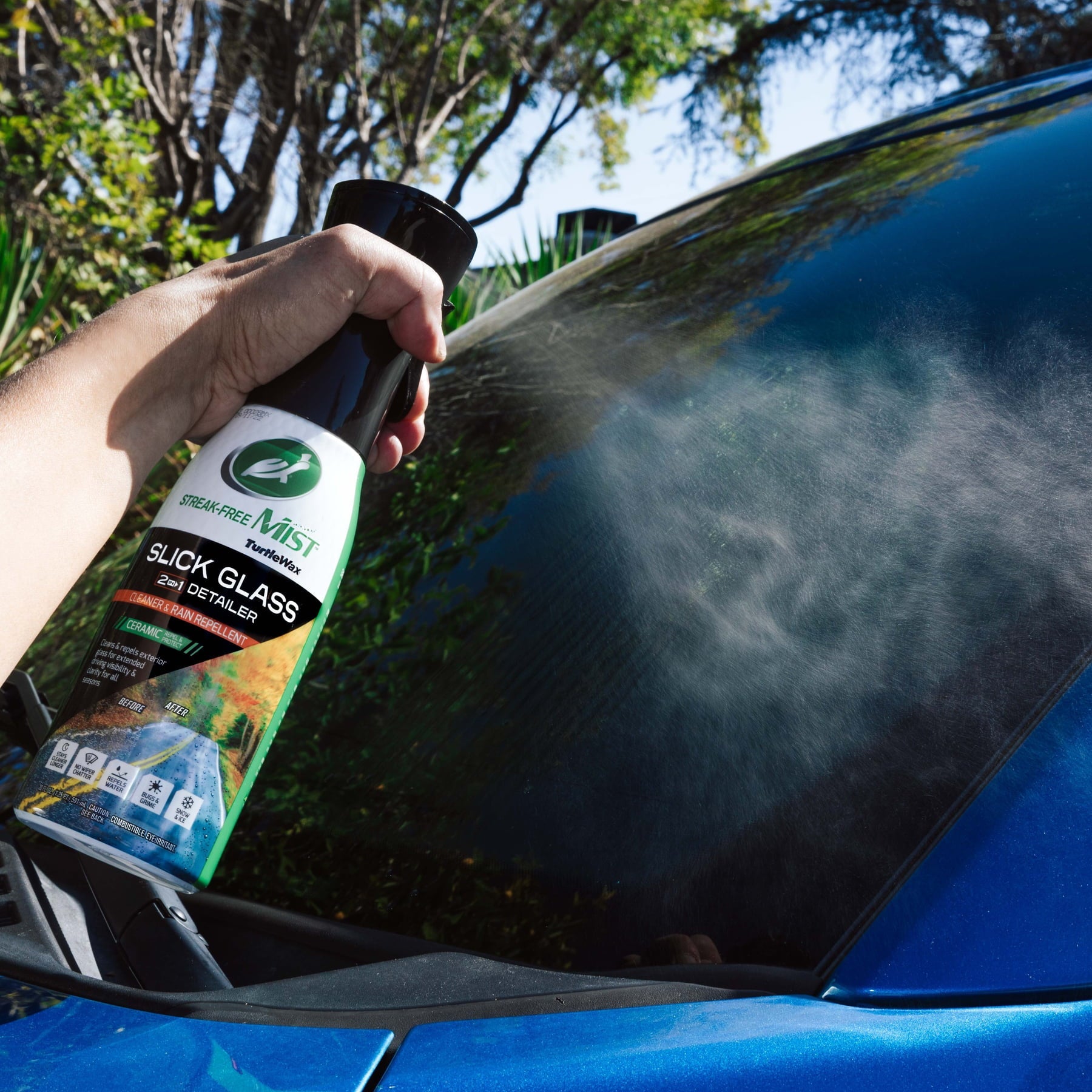 Turtle Wax 53844 Slick Glass 2 in 1 Detailer Streak Free Mist, 20 oz