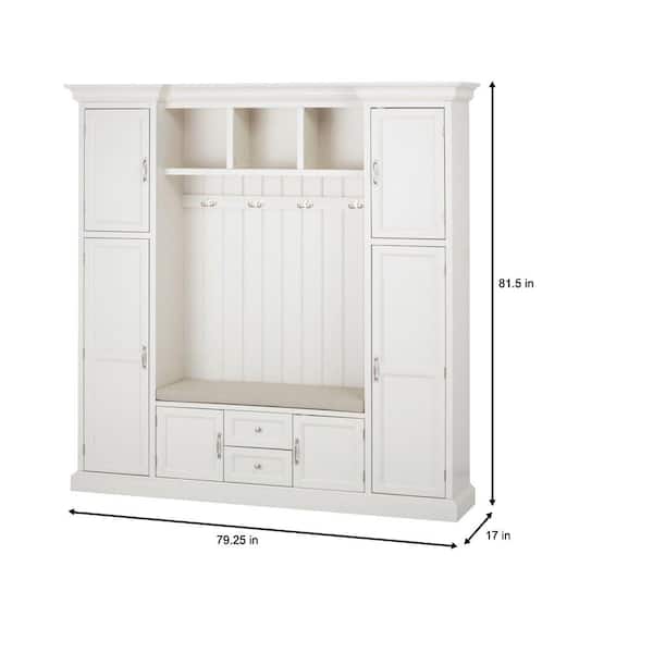 Royce 79 in. Polar Off-White Hall Tree