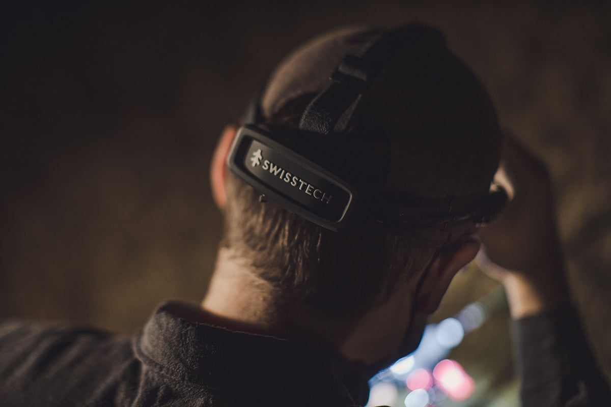 Swiss Tech Rechargeable 500 Lumens LED Headlamp, IPX4 Weatherproof, UV Blood Tracker