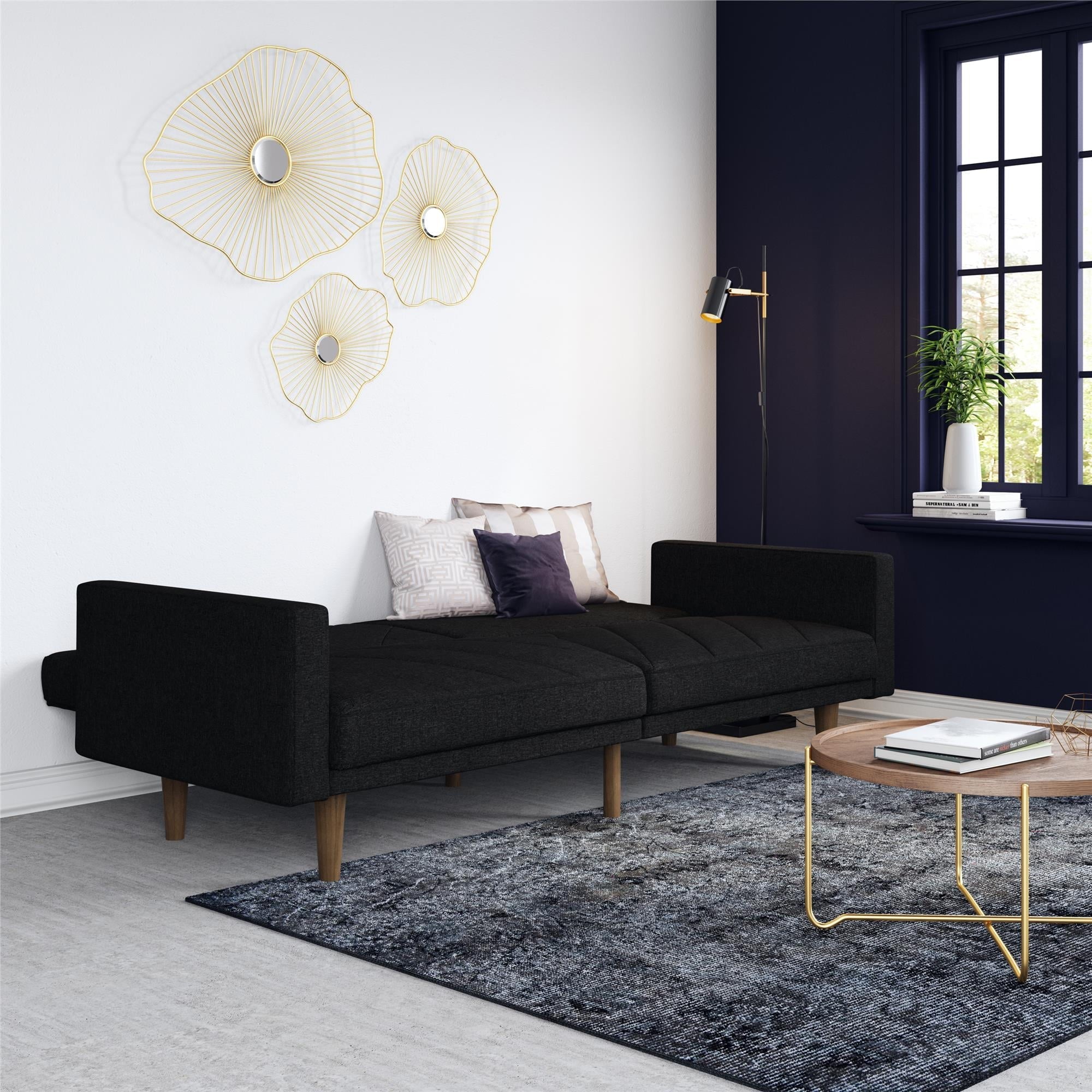 DHP Paxson Futon, Black Linen