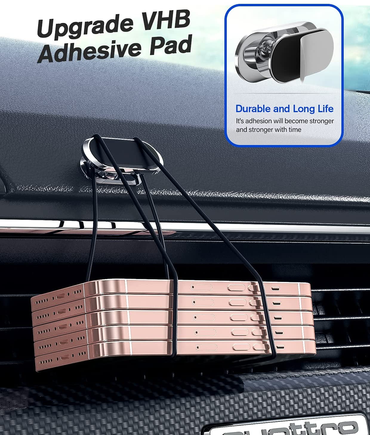 [2 Pack] Magnetic Phone Holder for Car[Upgrade Magnet] Phone Mount for Car,Car Phone Holder Mount 360 Adjustable, Dashboard Car Mount Fits Samsung iPhone etc All Smartphones