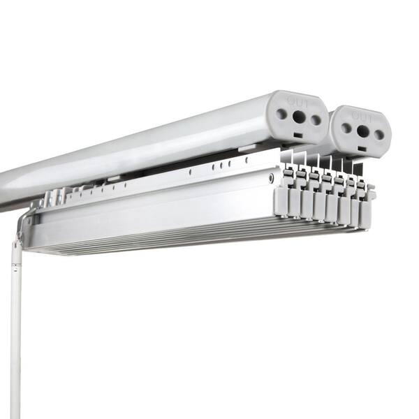 Sheer Variegate 130 in. - 175 in. W x 94 in. L Adjustable 8- Panel White Double Rail Panel Track with 23.5 in. Slates