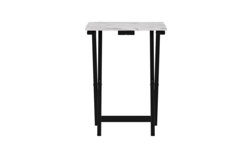 5-piece Faux Marble Folding TV Tray Snack Side Table Set Living Home Room White