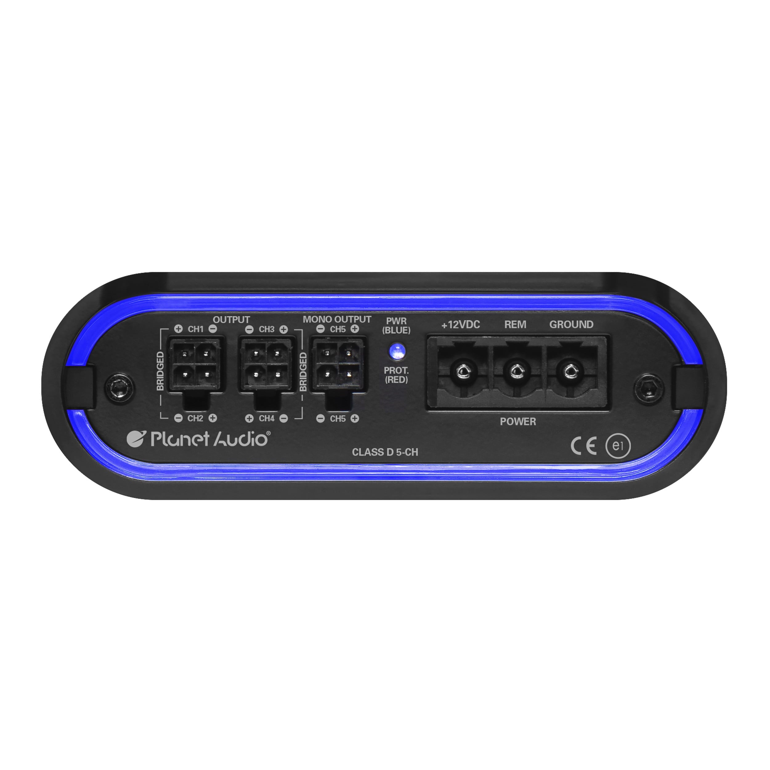 Planet Audio MB2200.5D Mini Bang Series Car Audio Amplifier - 2200 High Output, 5 Channel, Class D, 2 Ohm, Low/High Level Inputs, Low/High Pass Crossover, Full Range, Hook Up To Stereo and Subwoofer
