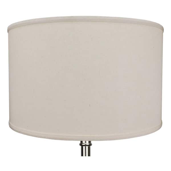 18 in. Top Diameter x 18 in. Bottom Diameter x 11 in. H Linen Beige Homespun Drum Lamp Shade
