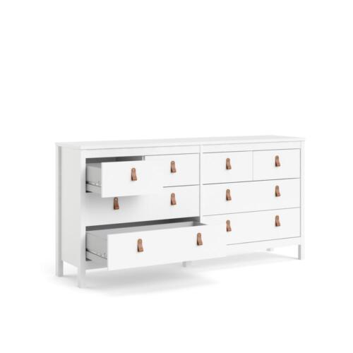 Madrid 8 Drawer Double Dresser , White