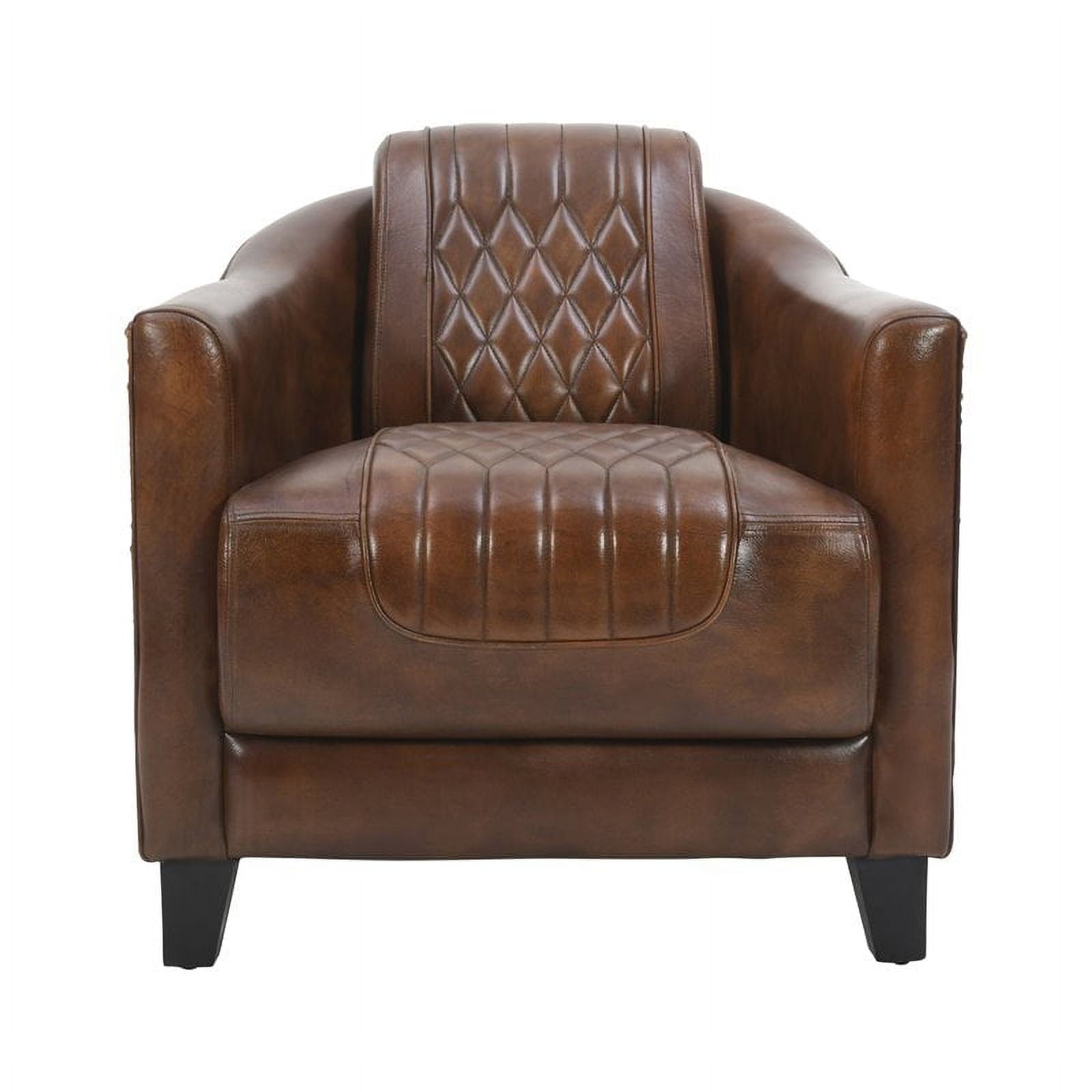 Alma Artte Tomcat Top Grain Leather Armchair in Marabou Dark Brown