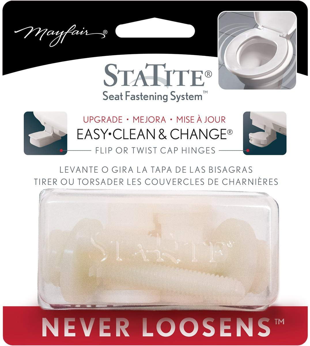 Mayfair STA-TITE Toilet Seat Fastening Hardware Upgrade Kit, STATITE