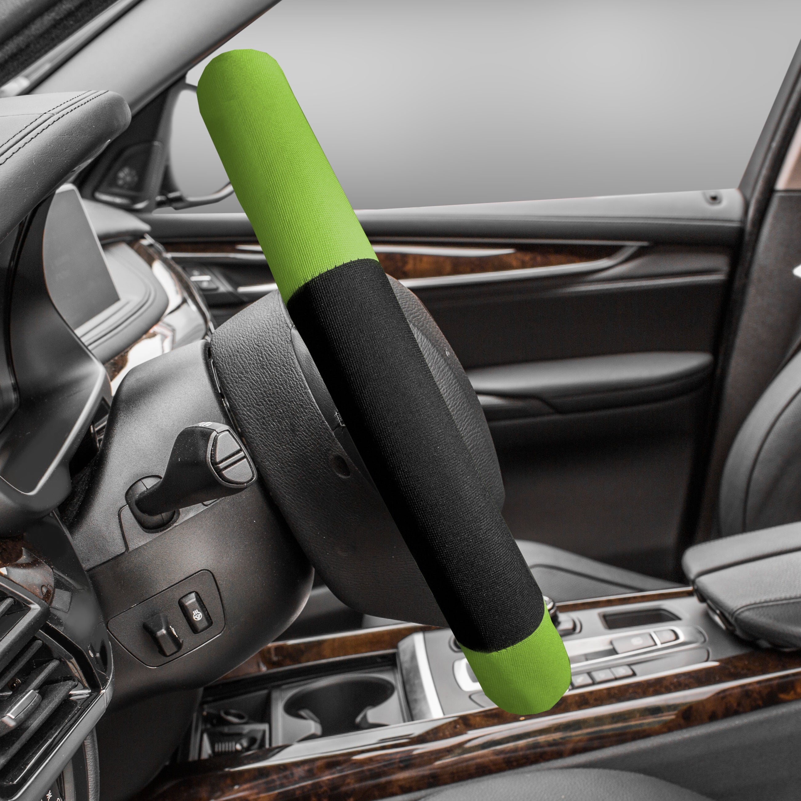 FH Group AFFH2033GREEN Modern Seat Belt Pads and Steering Wheel Cover Green 1.2 lb. w. Air Freshener