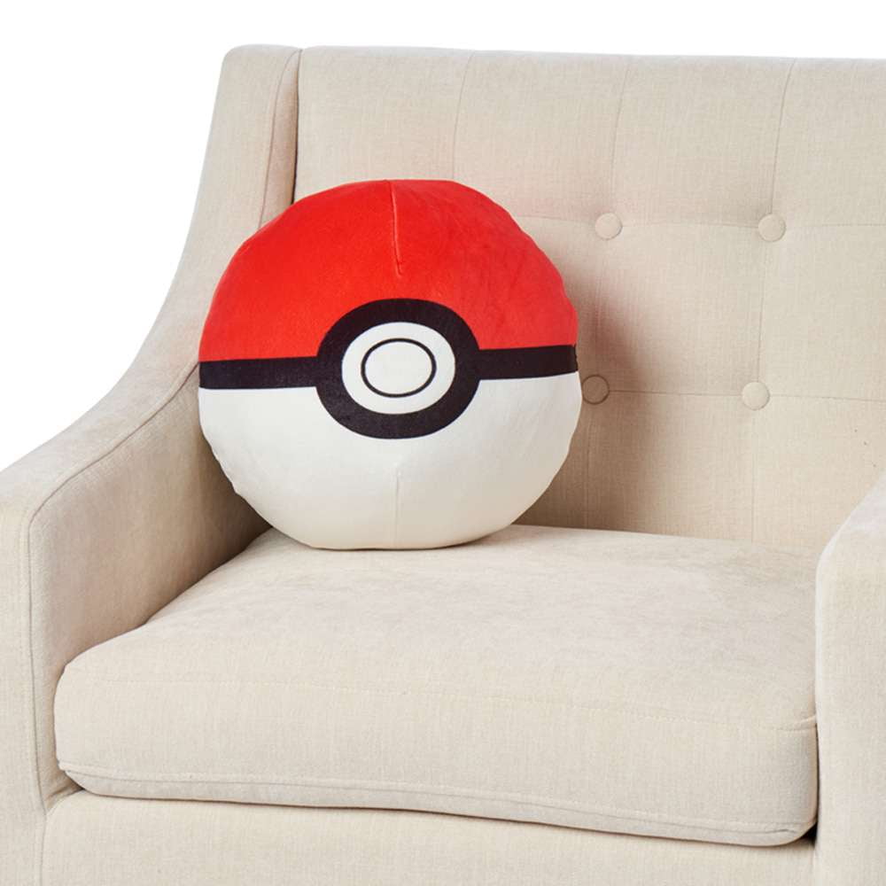 Pokemon Pokeball Round Cloud Pillow, 11 x 11, Red