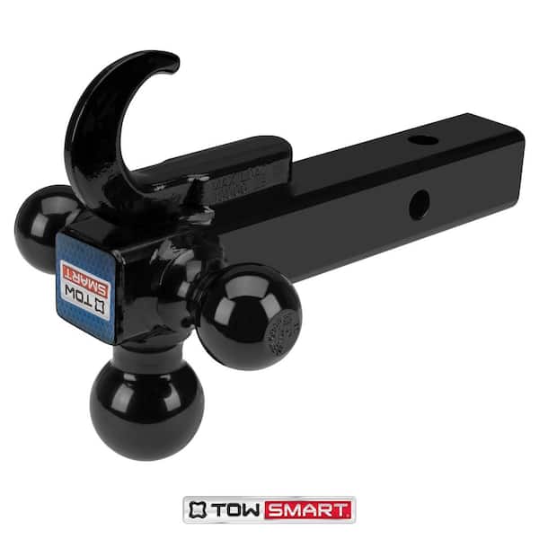 Up to 14,000 lb. 1-7/8 in., 2 in, and 2-5/16 in. Ball Diameters Trailer Tri-Ball Mount with Hook