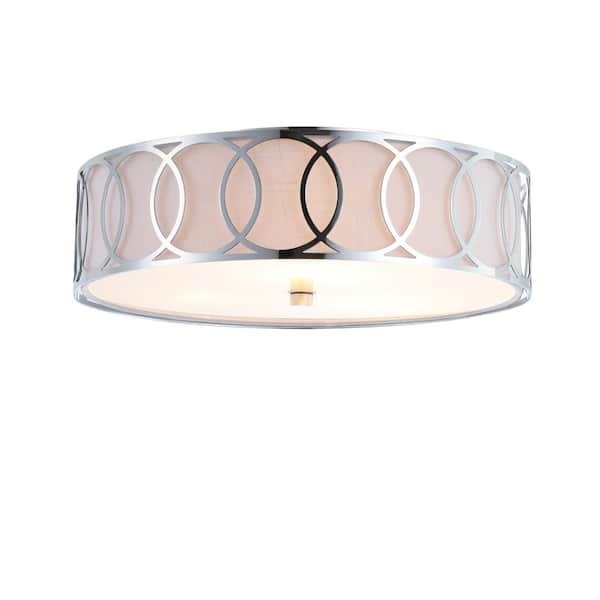 Aubrey 3-Light Chrome 15.5 in. Metal Flush Mount
