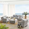 Modway Conway Sunbrella® Outdoor Patio Wicker Rattan 5-Piece Furniture Set in Light Gray Gray