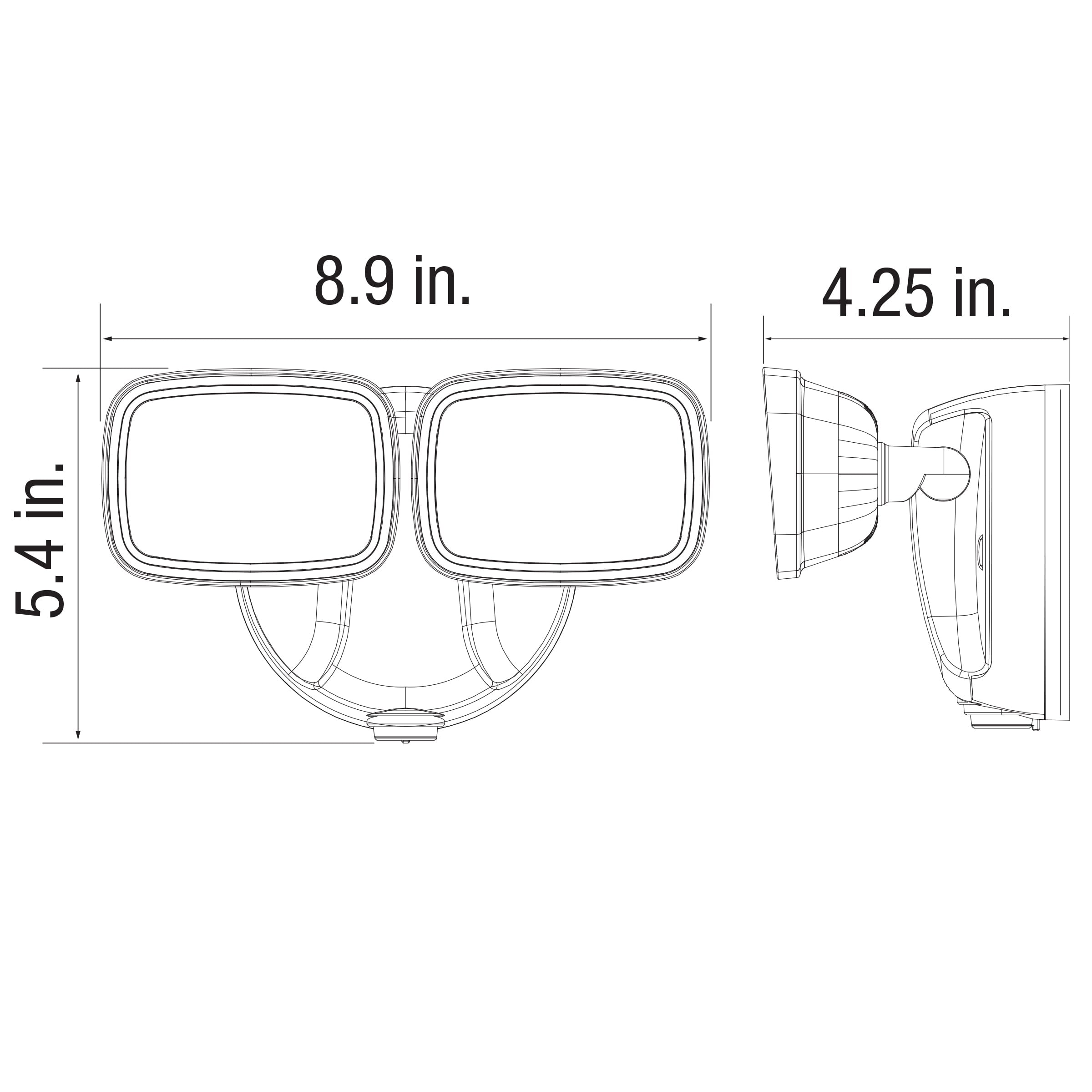 Feit Electric 2 Light Head White Tunable Smart Security LED Flood Light, 2000 Lumens,120° Beam Angle