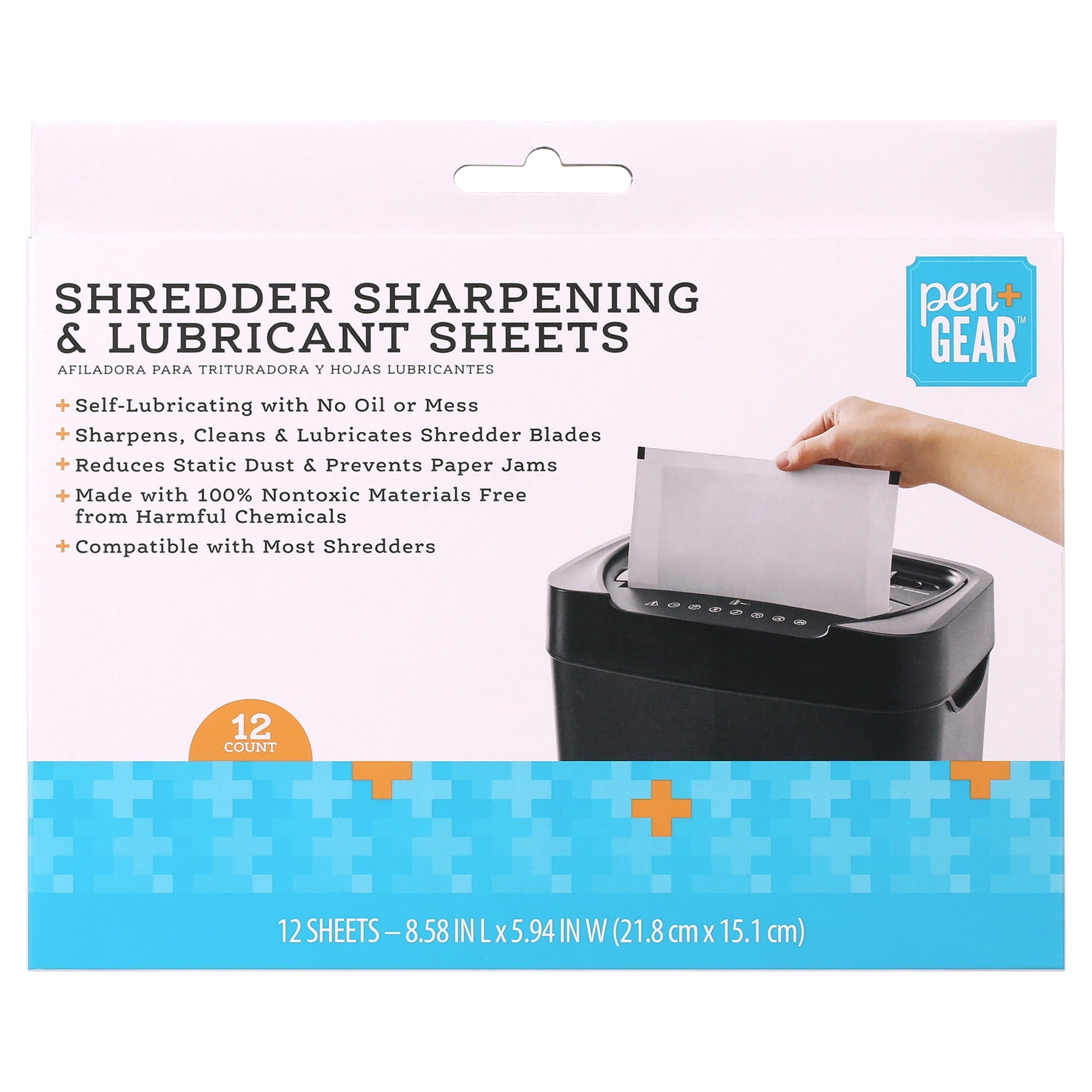 Pen + Gear Self-Lubricating Shredder Sheets, 12 count