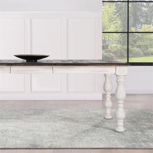 Heston Weathered White 84 in. Wood Dining Table