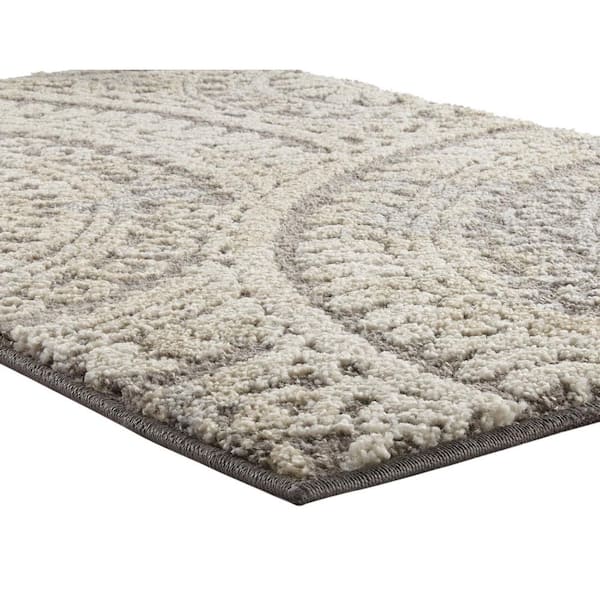 Spiral Gray 7 ft. x 9 ft. Geometric Medallion Area Rug