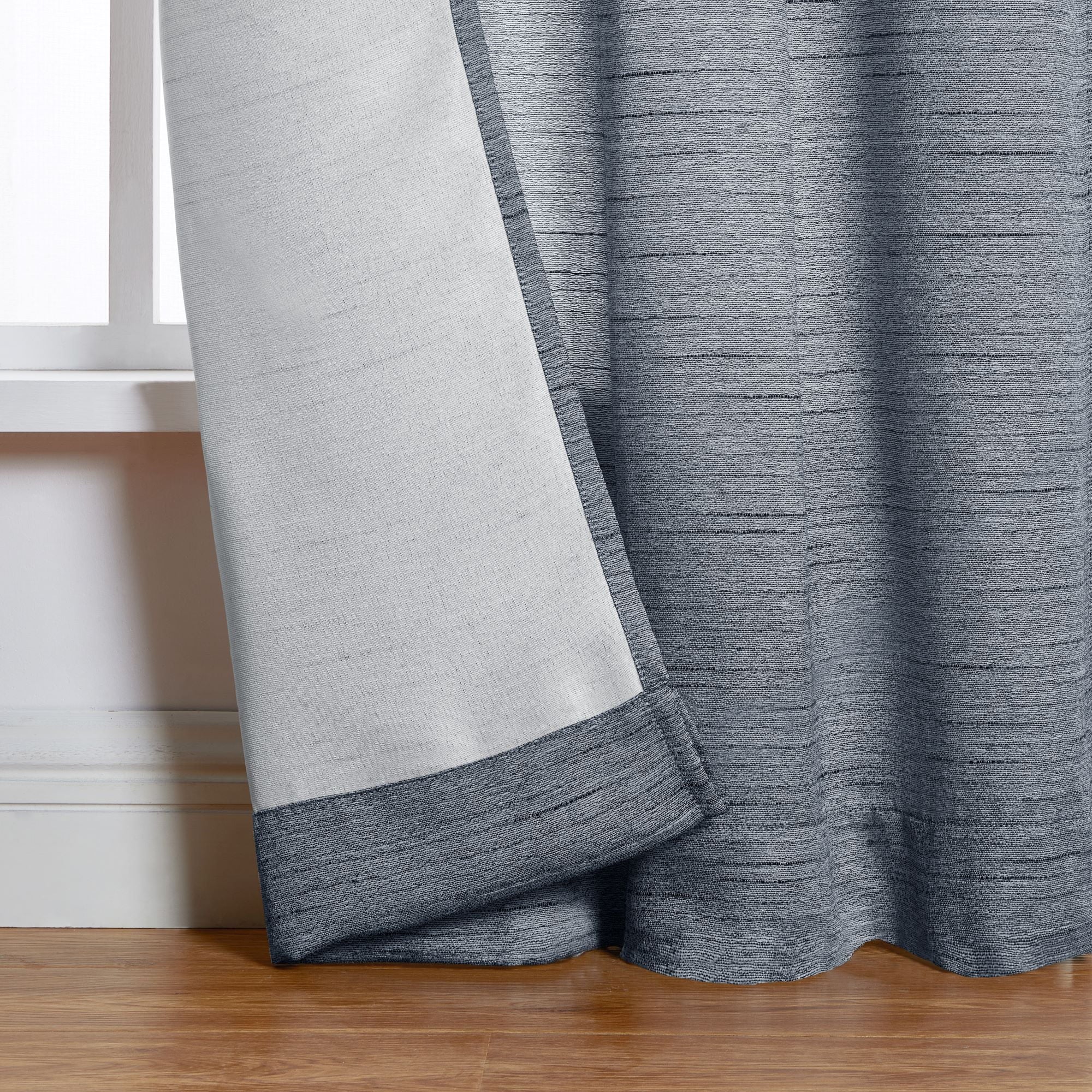 Mainstays Como Elegant Textured Light Filtering Curtain Panel Pair with Rod Pocket, 37