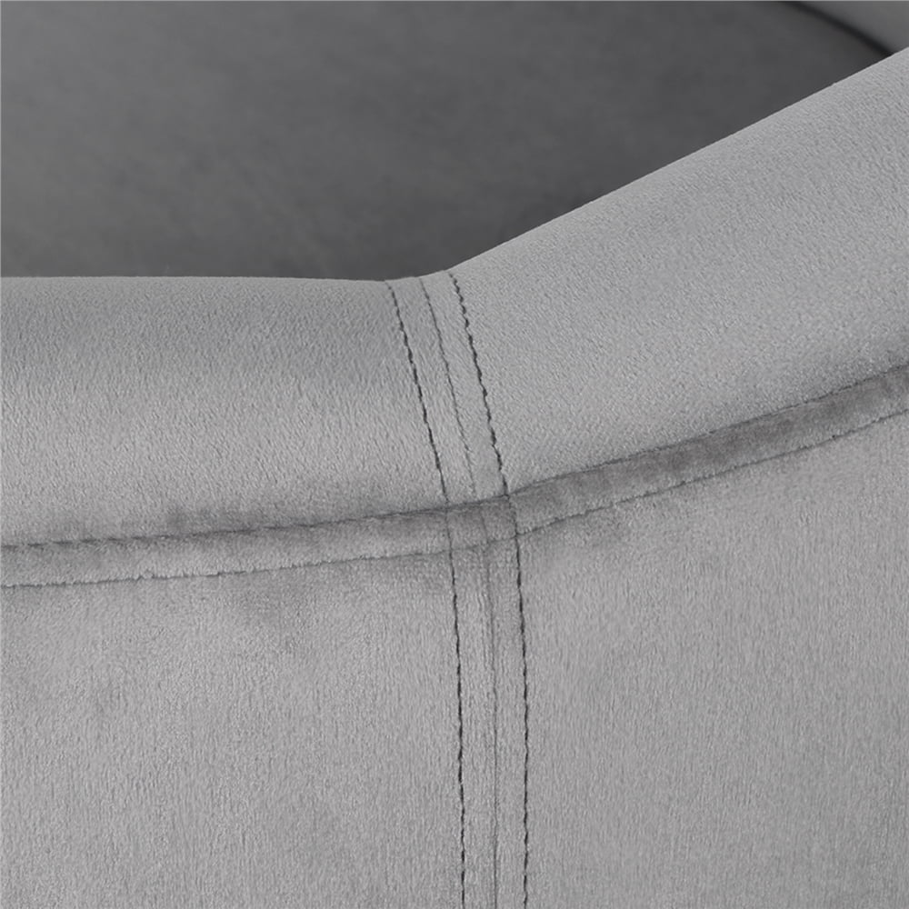 Topeakmart Velvet Accent Arm Chair and Ottoman Set, Gray