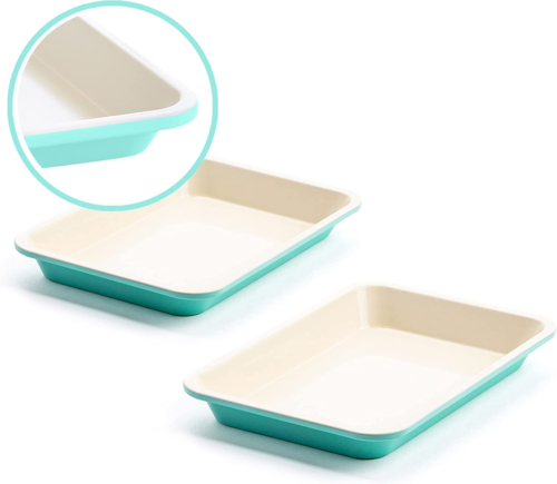 Healthy Ceramic Nonstick, 13" X 9" Quarter Cookie Sheet Baking Pan Set, Pfas-Fre