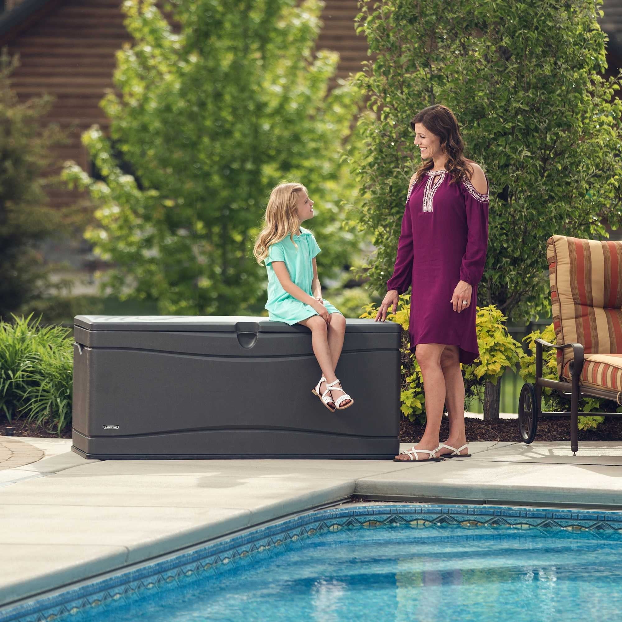 Lifetime Heavy-Duty 130 Gallon Plastic Deck Box, Gray (60298)