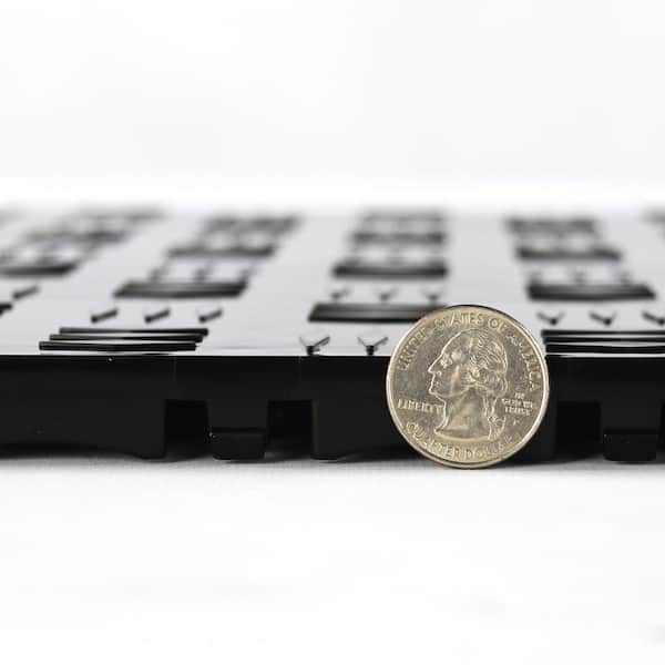 Diamond Top 12-1/8 in. W x 12-1/8 in. L Black Polypropylene Garage Flooring Tile (Case of 25)