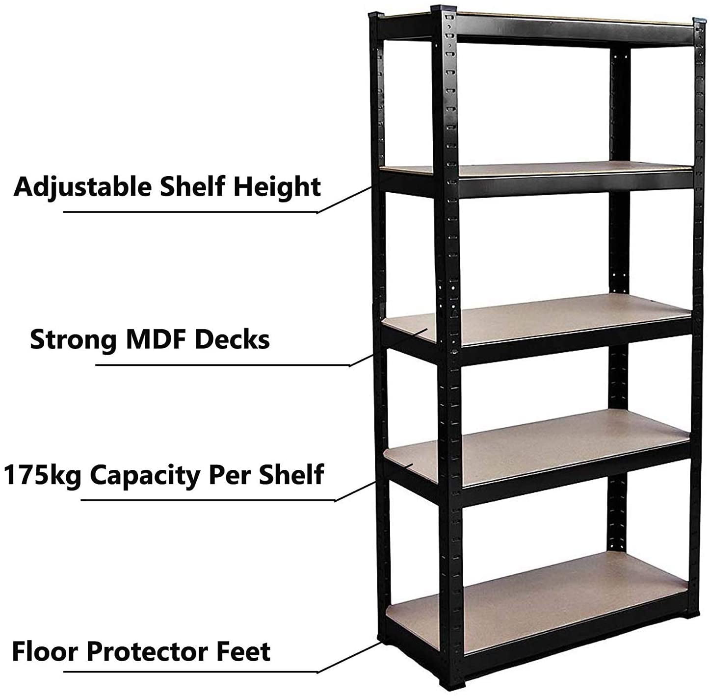 Bowoshen 5-Tier Heavy Duty Metal Shelving, 59