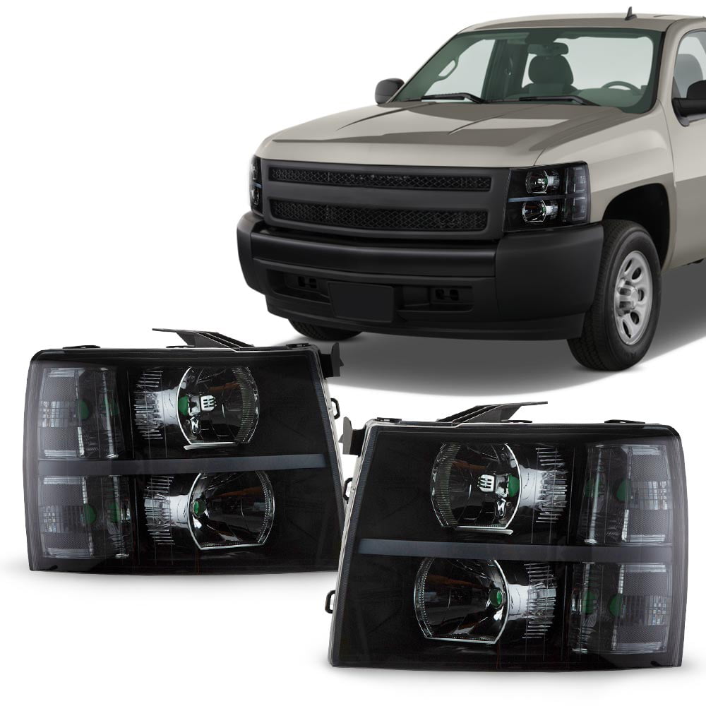 G-Plus LED DRL Headlights Fit for 2007-2014 Chevy Silverado 2500 3500 & HD Models/2007-2013 Chevy Silverado 1500 Bumper Headlamp