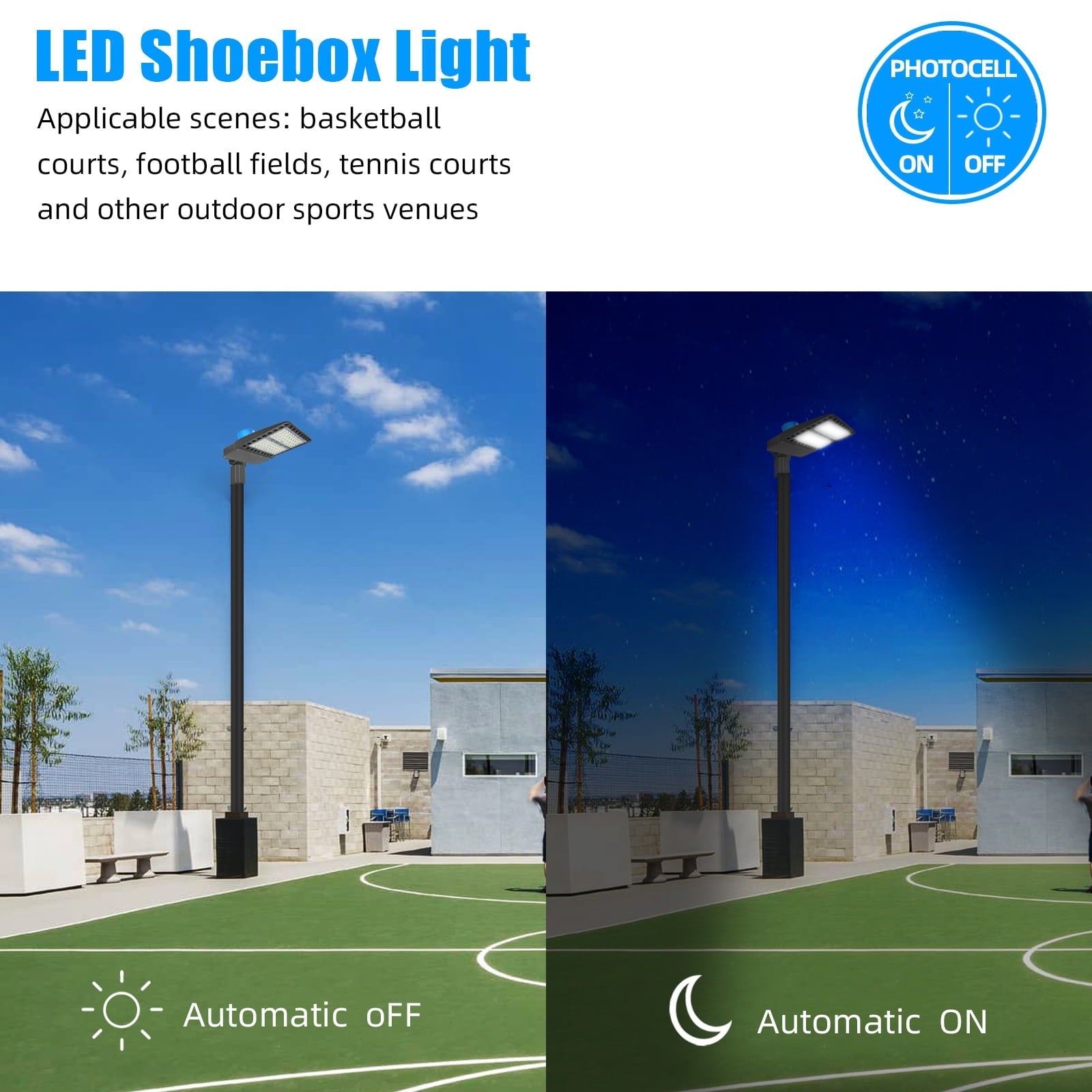 300 Watt LED Parking Lot Light with Photocell Dusk to Dawn 5500K White,39000lm,150 Degree Beam Angle