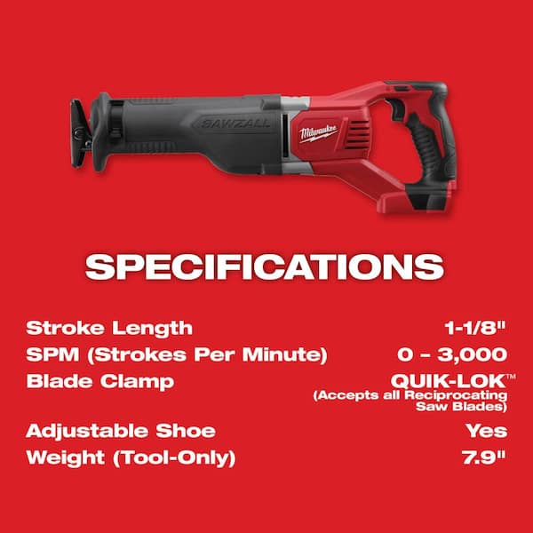 M18 18V Lithium-Ion Cordless SAWZALL Reciprocating Saw and 6-1/2 in. Circular Saw