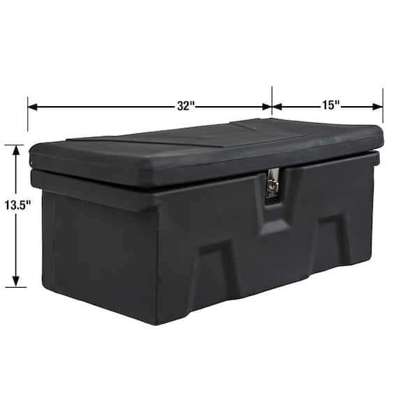 13.5 in. x 15 in. x 32 in. Matte Black Plastic All-Purpose Truck Tool Box Chest