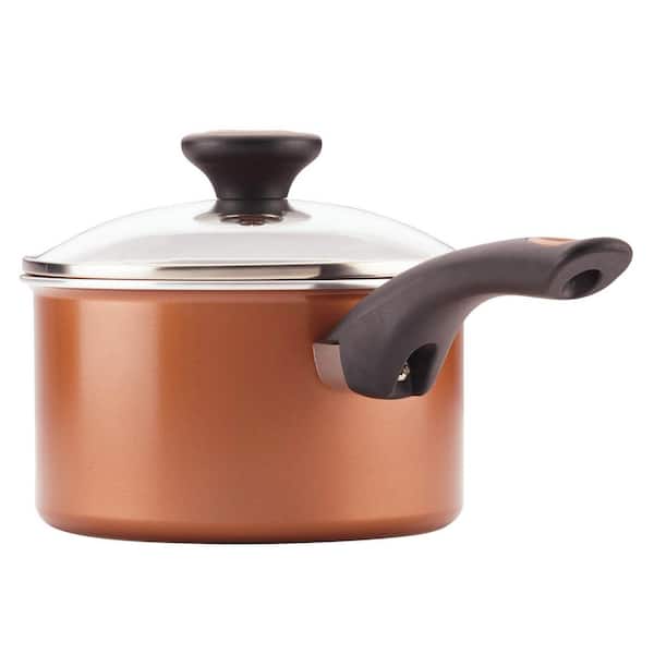 Glide 12-Piece Aluminum Ceramic Nonstick Cookware Set in Copper
