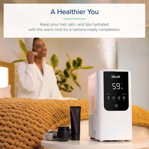 Levoit Smart Cool and Warm Mist Top Fill Humidifier with Aromatherapy, 4.5L
