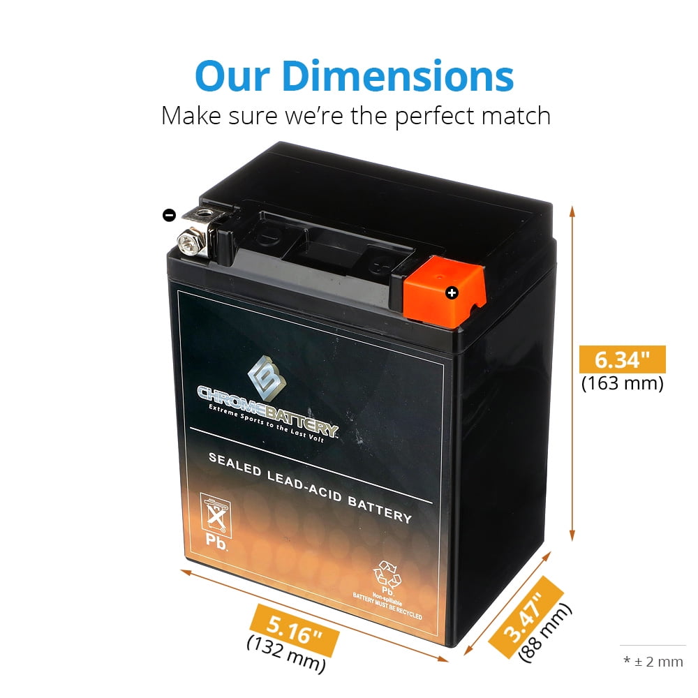 Chrome Battery Ytx14Ahl-Bs Motorcycle Battery for Harley-Davidson Mt500 (Military) (All Years)