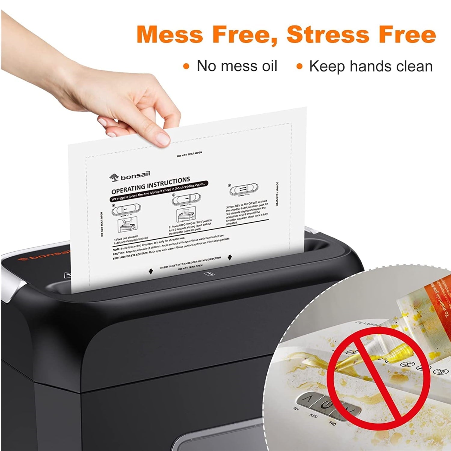 Bonsaii Paper Shredder Sharpening & Lubricant Sheets,24-Pack (8.7 x 7.9 inch/Piece)
