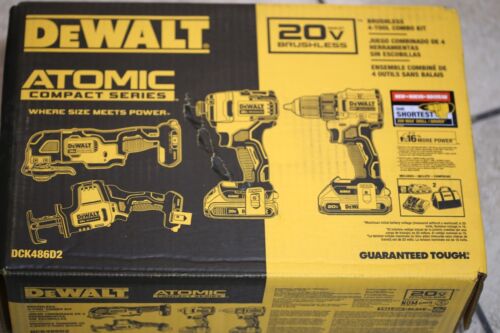 DeWalt DCK486D2 Atomic 20V Max Brushless Cordless 4-Tool Combo Kit Brand New