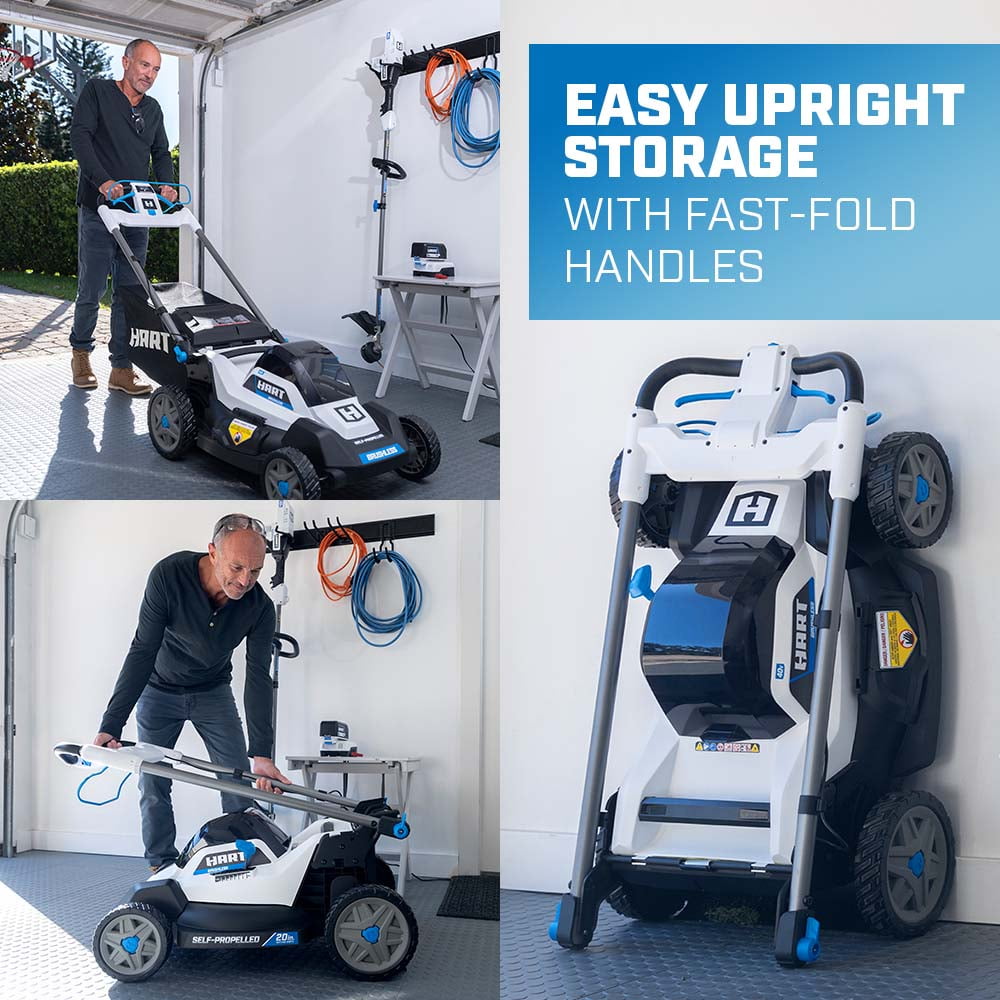 HART 40-Volt 20-inch Self-Propelled Battery-Powered Brushless Mower Kit, (1) 6.0Ah Lithium-Ion Battery