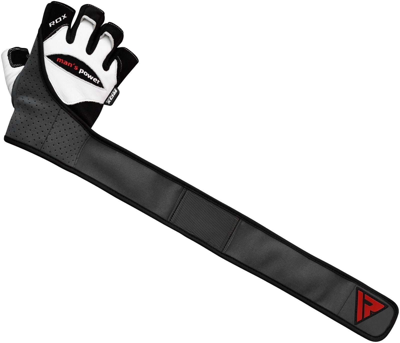 RDX Weight Lifting Gloves, White/Black, Medium