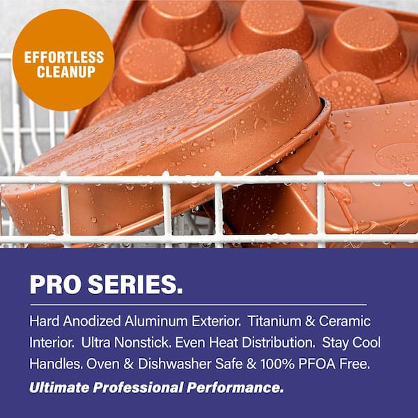 Professional 20-Piece Hard Anodized Aluminum Ti-Ceramic Nonstick Cookware and Bakeware Set