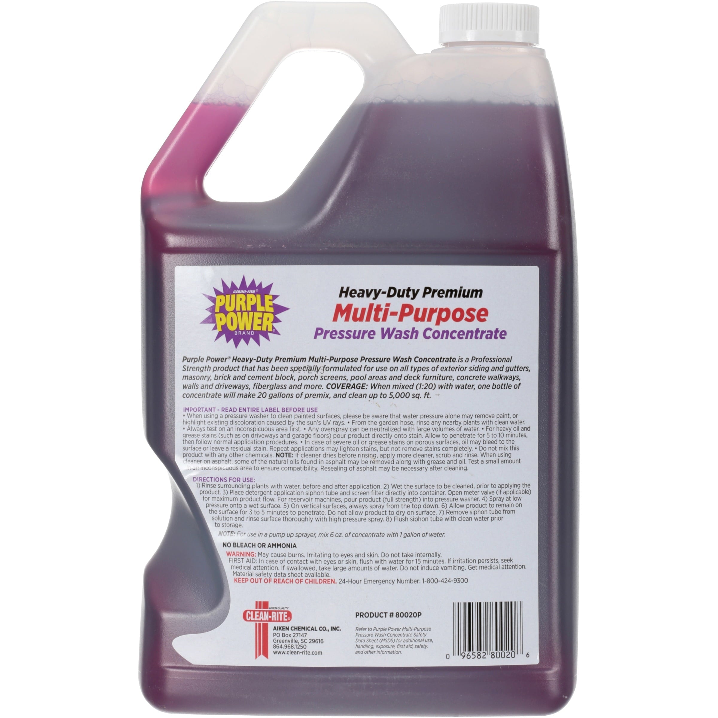 Purple Power Heavy-Duty Premium Multi-Purpose Pressure Washer fluid concentrate , 1 Gallon by Aiken Chemical