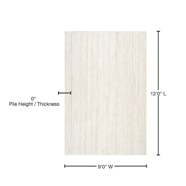 Rigo Chunky Loop Jute Off-White 9 ft. x 12 ft. Farmhouse Area Rug
