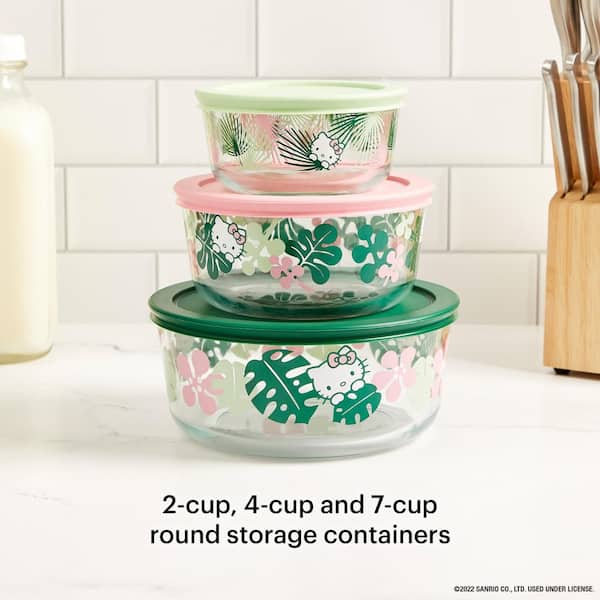 6-piece Glass Food Storage Set: Hello Kitty, Fern